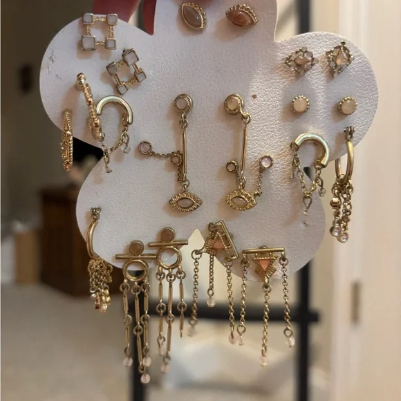 Free People Gold and Pink Earring Set - Picture 2 of 5